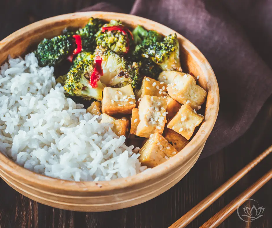 tofu stir fry and rice