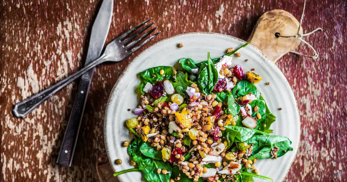 vegan roasted butternut squash and quinoa salad