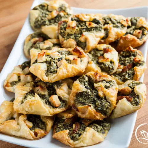 vegan spinach artichoke puff pastry appetizers