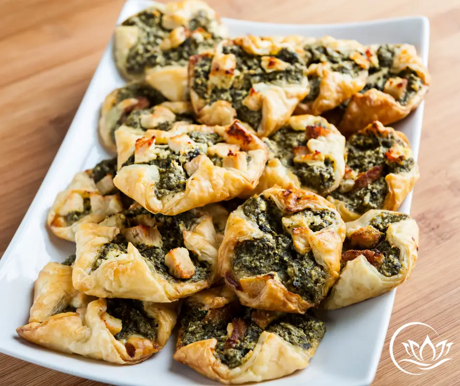 vegan spinach artichoke puff pastry appetizers