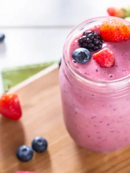 high-protein berry tofu smoothie