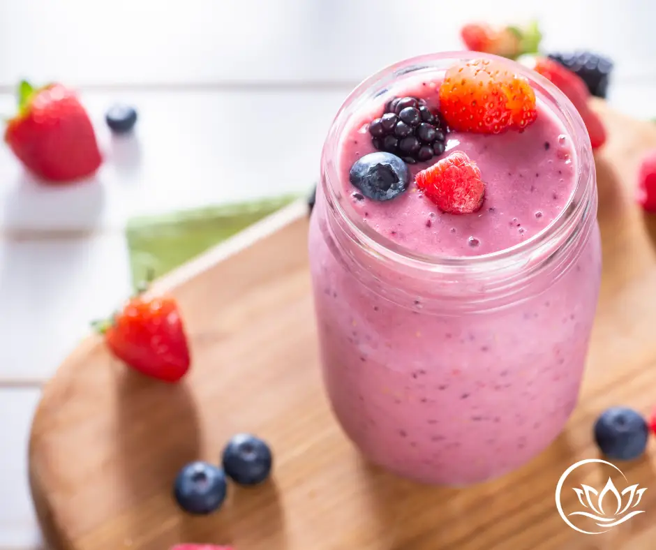 high-protein berry tofu smoothie