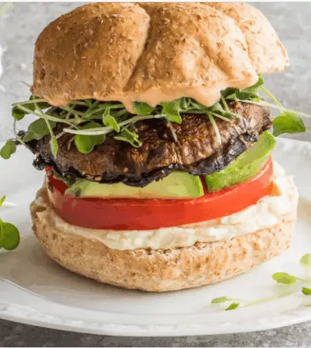 hummus avocado mushroom burger