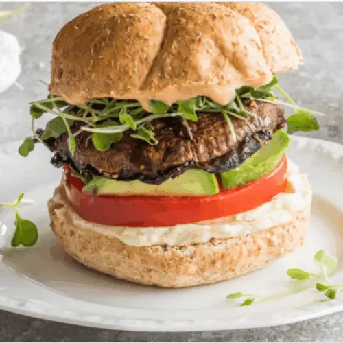 hummus avocado mushroom burger
