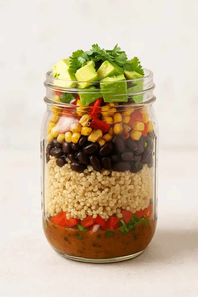 Southwest Quinoa Mason Jar Lunch
