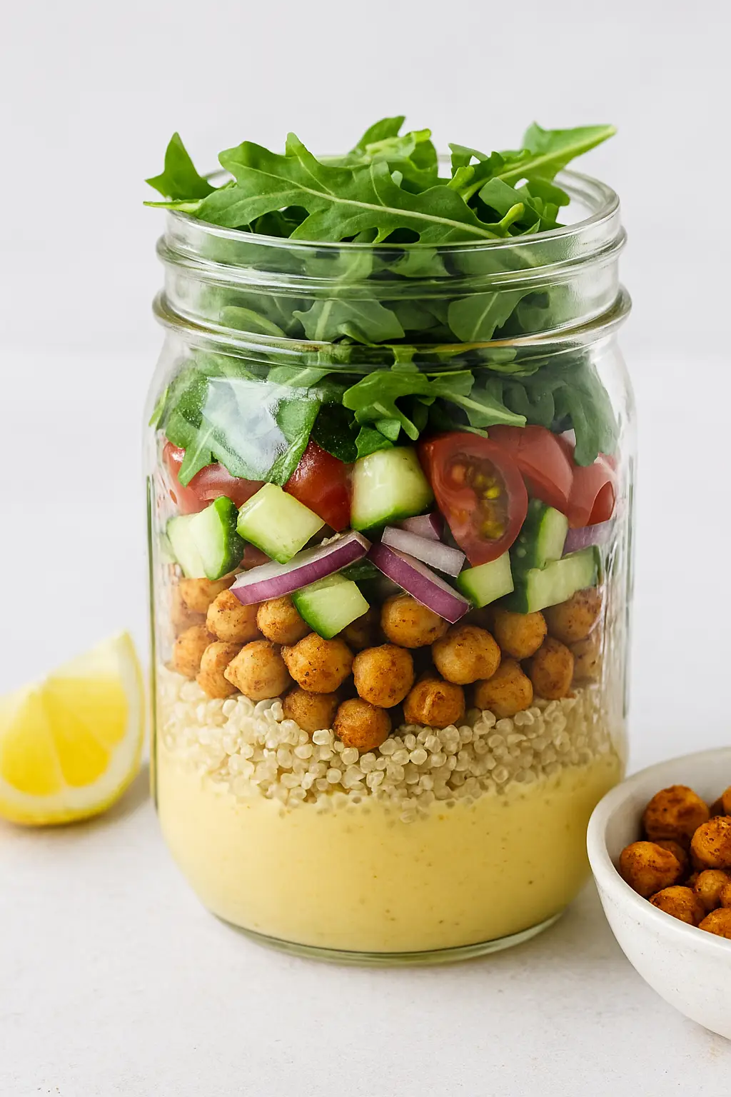 Vegetarian Meal Prep Mason Jar Lunches