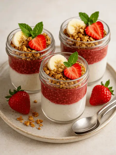 rhubarb jam with parfaits