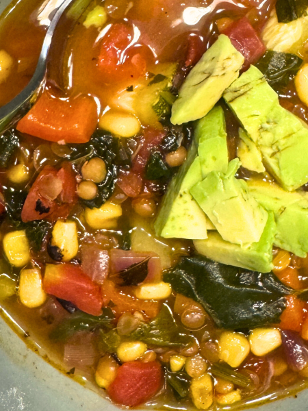 southwest lentil veggie soup