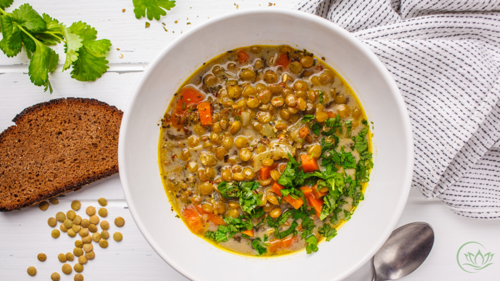 lentil soup with kale and sweet potatoes