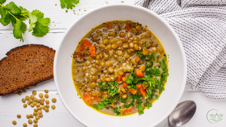 lentil soup with kale and sweet potatoes